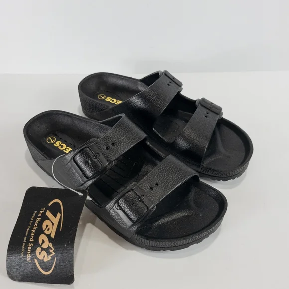 Tecs Two Band Sandals Black -7 - Picture 6 of 8